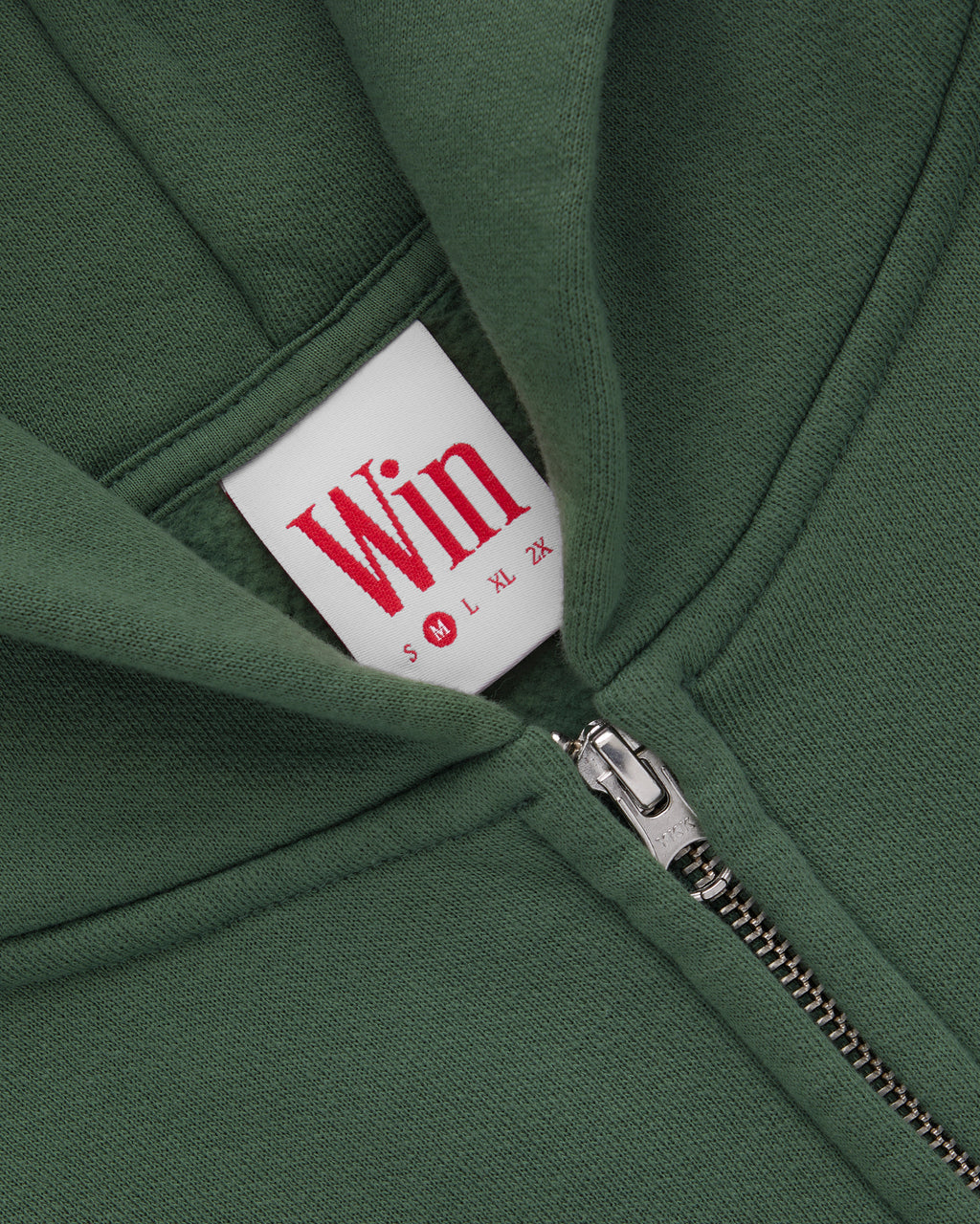 FADED STATE GREEN ZIP HOODIE