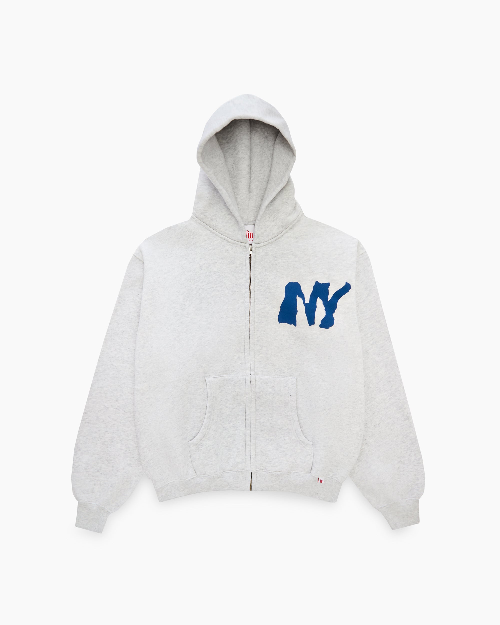 NY GREY ZIP HOODIE